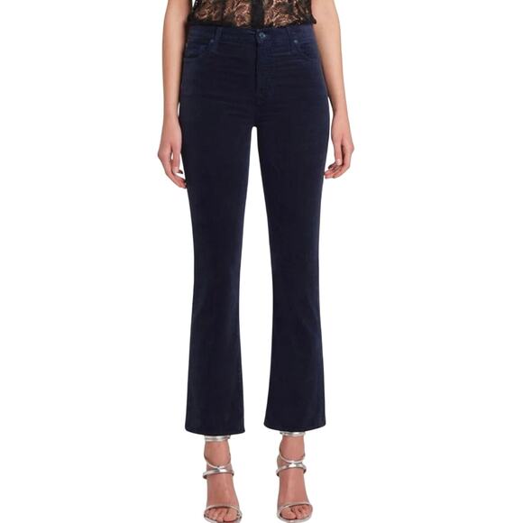 7 FOR ALL MANKIND Velvet High Waist Skim Kick Ink Midnight Blue Pants Fairy - 26 - Picture 1 of 8